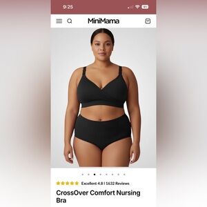 Black, MiniMama CrossOver Comfort Nursing Bra